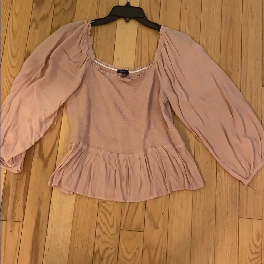 Light pink peasant blouse